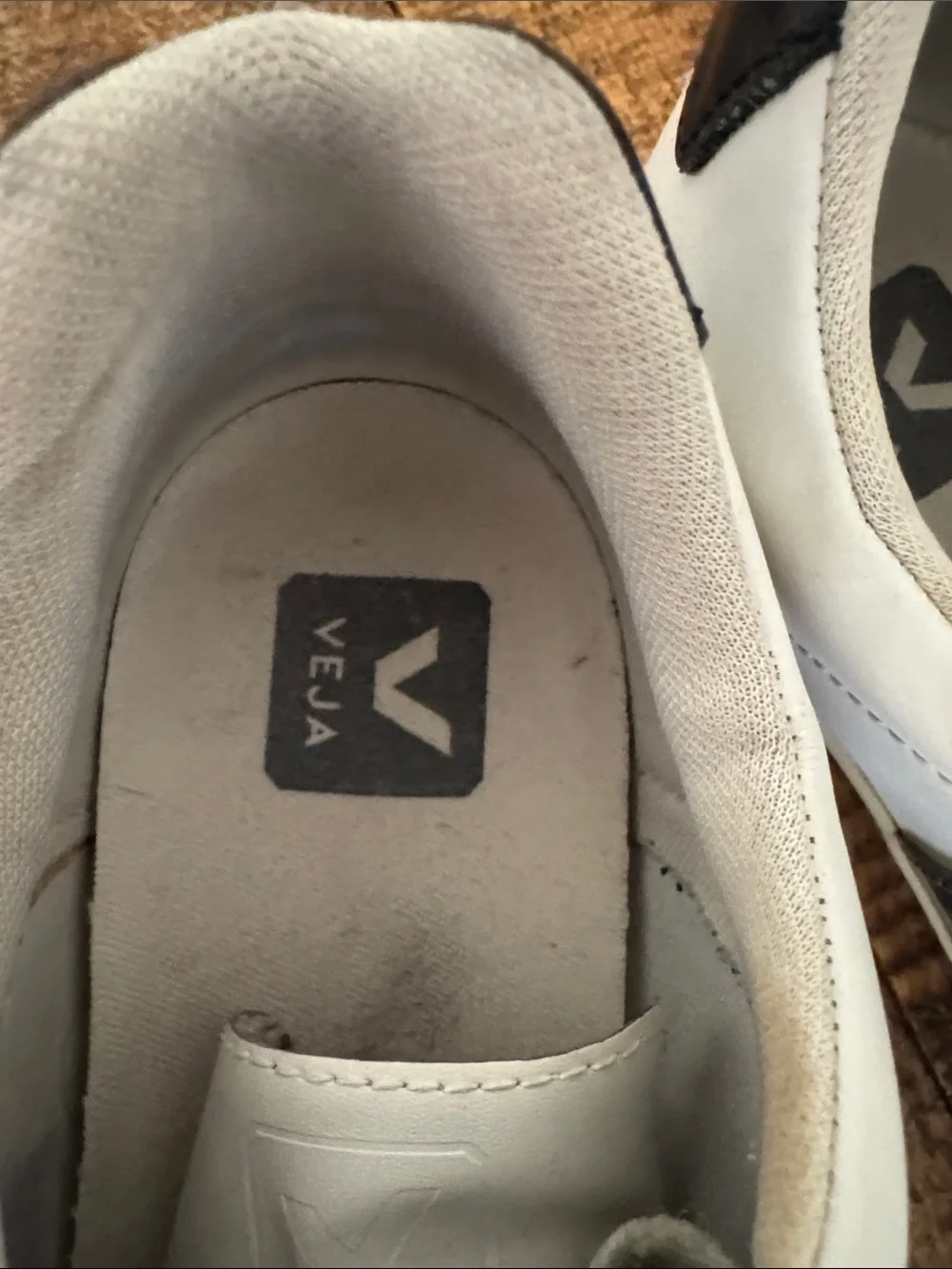 Veja Women’s White Velcro Sneakers with Cream Sole - Picture 6 of 7